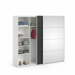 Lükandustega riidekapp Firenze , 75310/12 Valge/Must