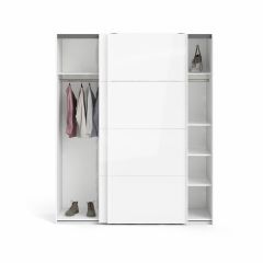 Lükandustega riidekapp Firenze 182,2cm Valge kõrgläige