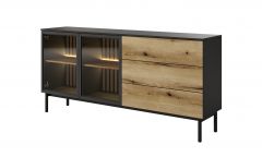 Suur kummut Lang D, must/tamm + LED valgustus