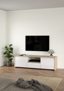 TV-alus Next, valge/tamm
