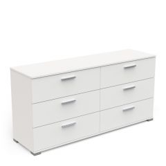 Sahtlitega valge kummut Izzy 150 cm
