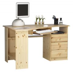 Arvutilaud  Ken 1, 133x95xK73,  mänd, naturaalne vasakpoolne