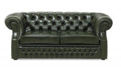 Diivan Chesterfield 2-ne, 160x97xK74 cm, nahk roheline