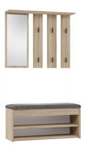 Esikukukomplekt peegliga Parma P2, 100x35xK180 cm, Sonoma tamm
