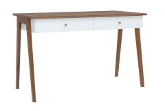 Kirjutuslaud Heda, art.S385-BIU2S-BI / MFA / BIP,  120,5x60xK70 cm, valge / lehis kuldne / valge läikega