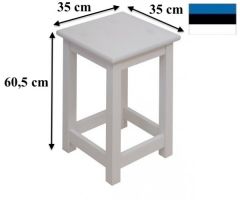 Taburet Ints H-60, 35x35xK60,5 cm, mänd, valge