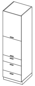 Köögi kõrge põrandakapp Elin SPD 6-3-2137 STM, 60x58xK213,7 cm