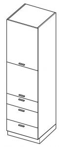 Köögi kõrge põrandakapp Elin SPD 6-3-2357 STM, 60x58xK235,7 cm