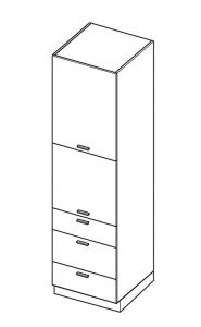 Köögi kõrge põrandakapp Vella SPD 6-3-2357 StM, 60x58xK235,7 cm