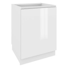 Köögi põrandakapp Campari D 6, 60x54xK82 cm, valge läikega