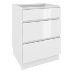 Köögi põrandakapp Campari DS 6-3 STM, 60x54xK82 cm, valge läikega