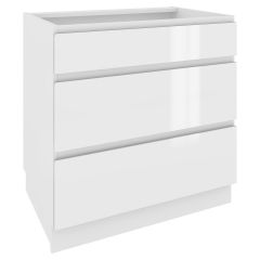 Köögi põrandakapp Campari DS 8-3 STM, 80x54xK82 cm, valge läikega