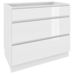 Köögi põrandakapp Campari DS 9-3 STM, 90x54xK82 cm, valge läikega