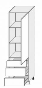 Köögi põrandakapp Optimum D14DP 3, 60x56,5xK207 cm