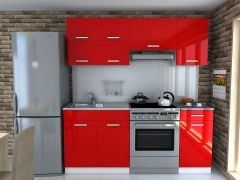 Köögikomplekt Dominika, 180 cm, punane kõrgläige