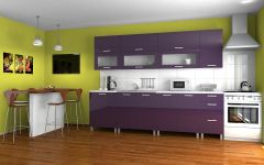 Köögikomplekt Sal, 260 cm, violetne kõrgläige