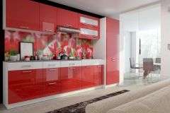 Köögikomplekt Sandra, 300 cm, punane-valge kõrgläige