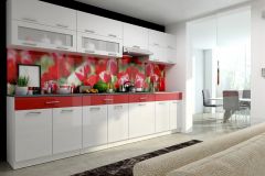 Köögikomplekt Karla, 300 cm valge -punane kõrgläige