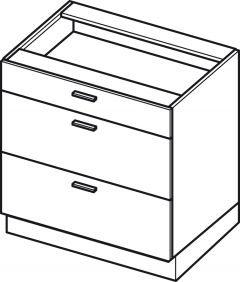 Köögisaare põrandakapp sahtlitega Elin DSW 6-3 STM, 60x54xK82 cm