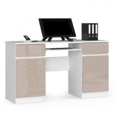 Kirjutuslaud CLP A5 2D2PC, 135x50xK77 cm, capputccino läikega