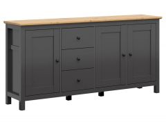 Kummut Hesen S515-KOM3D3S, 199x44xK96 cm, grafiit + käsitöö tamm