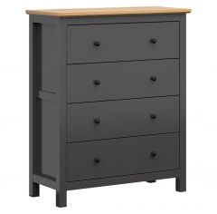 Kummut Hesen S515-KOM4S, 101x44xK120 cm, grafiit + käsitöö tamm