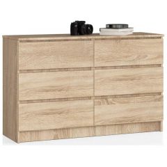 Kummut K140 6SZ, 140x40xK77 cm,  sonoma tamm