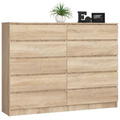 Kummut K160 10SZ, 160x40xK121 cm, sonoma tamm