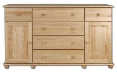 Kummut KD124, 150x47xH90 cm, mänd, naturaalne