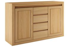 Kummut KD409,  140x41xH90 cm, pöögipuidust, lakitud
