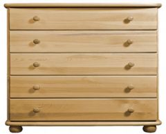 Kummut Mait 5, 85x42xH91 cm, mänd, naturaalne
