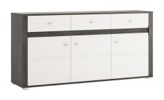 Kummut Sevilla 3D3S TYP40, 176x42xK86,5 cm, Norra mänd +valge kõrgläige