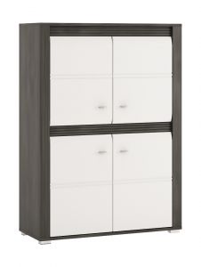 Kummut Sevilla 4D TYP31, 90x37xK137,5 cm, Norra mänd +valge kõrgläige
