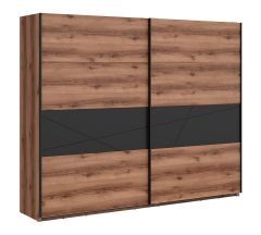 Lükandustega riidekapp Forn  S471-SZF 270, 270x58xK218,5 cm, Delano tamm + must matt