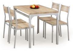 Söögilauakomplekt Malcolm, 110x70xK75 cm+ 4 tooli, sonoma