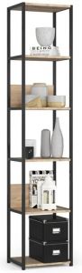 Metallist riiul Loft 400, 40x30xK192 cm, must +sonoma tamm