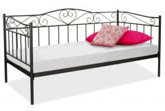 Metallvoodi Birma 90x200 cm, must