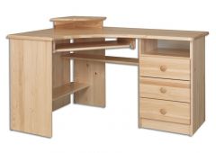 Nurga arvutilaud BR107, 130x90xK75 cm, mänd, naturaalne