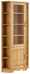 Nurga  vitriinkapp Trinidad V-202, 91x37xK188 cm, meepeits, õlitatud