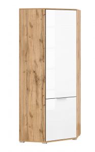 Nurgariidekapp Zele S383-SZFN1D, 78x78xK195 cm, wotan tamm +valge läikega