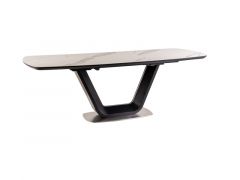 Pikendatav söögilaud  Armani Ceramic, 160-220x85xK76 cm, valge-must