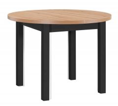 Pikendatav söögilaud Poli 2L, 100-130x100xK76 cm, must + artisan tamm