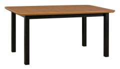 Pikendatav söögilaud Wenus 5S, 160-200x90xK76 cm, must + naturaalne tamm