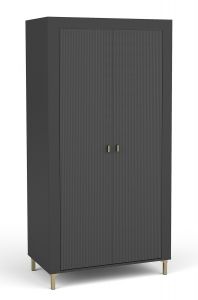Riidekapp Mossa MO1, 96,9x56xK193,6 cm, must