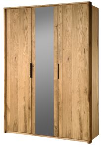 Riidekapp peegliga Denver-13, 155x63xK222 cm, tamm, õlitatud