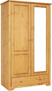 Riidekapp peegliga Hugo S-148, 106x59xK191 cm, meepeits, õlitatud