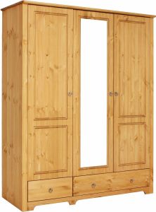 Riidekapp peegliga Hugo S-149, 152x59xK191 cm, meepeits, õlitatud