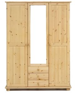Riidekapp Roomet 1, 154x60xK208 cm, mänd, naturaalne