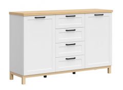 Kummut Haga S369-KOM2D4S-BIM / BIC,  151x44xK95 cm, valge/poola tamm