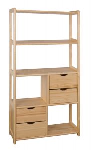 Sahtlitega riiul RG142, 80x30xK160 cm, mänd, naturaalne